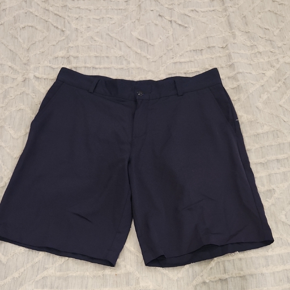 Adidas Navy Blue  Flat Front Golf Shorts Size 34!